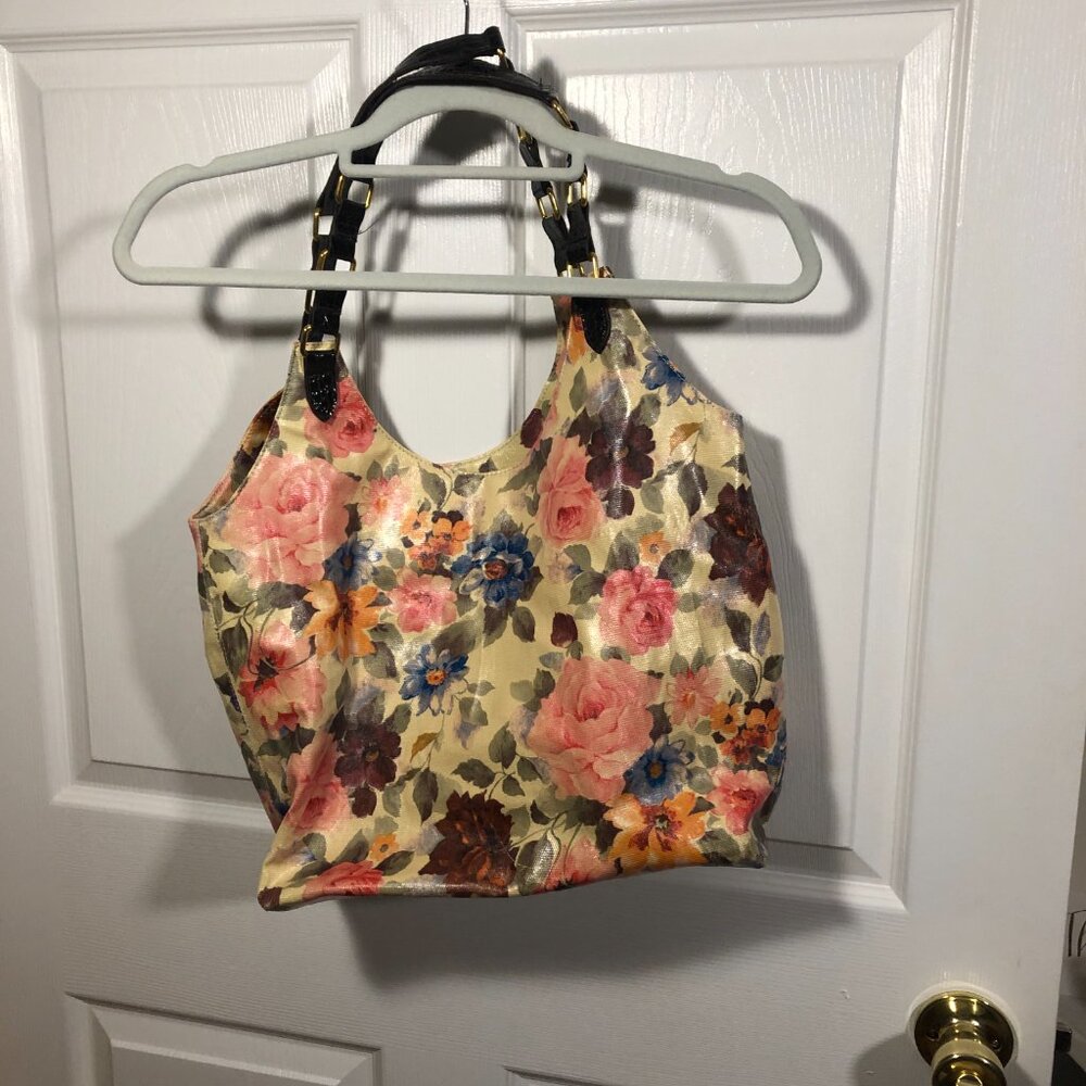 Braciano women beige flowery shoulder bag